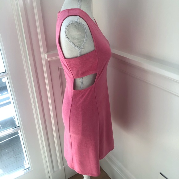 Pink Suede Dress With Cut Out Sides - Picture 7 of 8